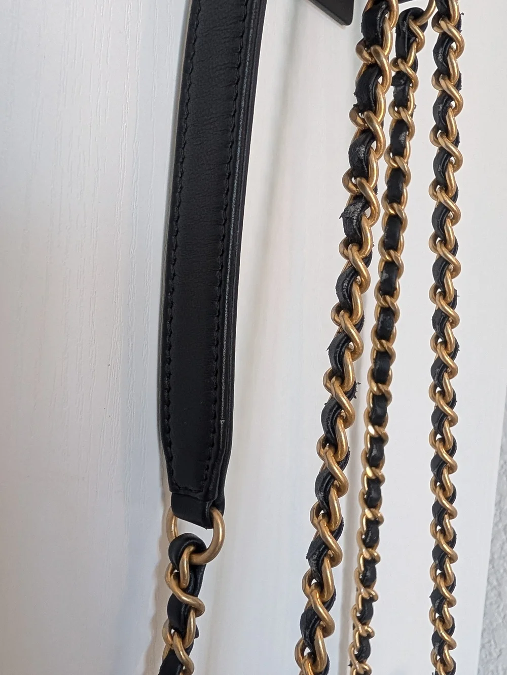 Chanel Lambskin Chevron Quilted Camera Bag In Beige And Black